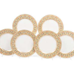 A Set of Six Limoges Porcelain