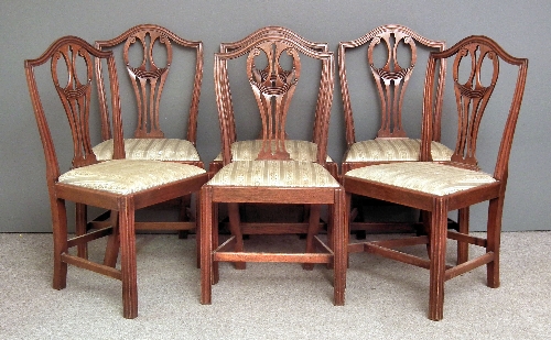 A set of six mahogany dining chairs