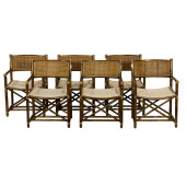 A SET OF SIX MCGUIRE RATTAN AN