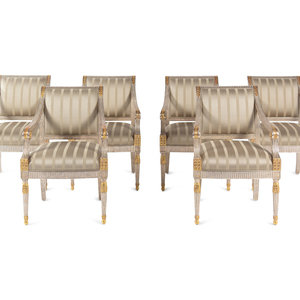A Set of Six Neoclassical Carved