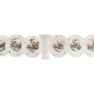 A Set of Six Porcelain Bird