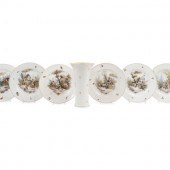 A Set of Six Porcelain Bird Pl