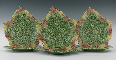 A Set of Six Portugese Leaf Shape