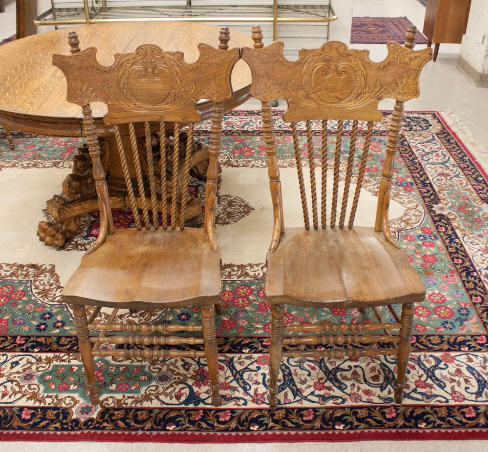 A SET OF SIX PRESS BACK DINING