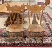 A SET OF SIX PRESS BACK DINING