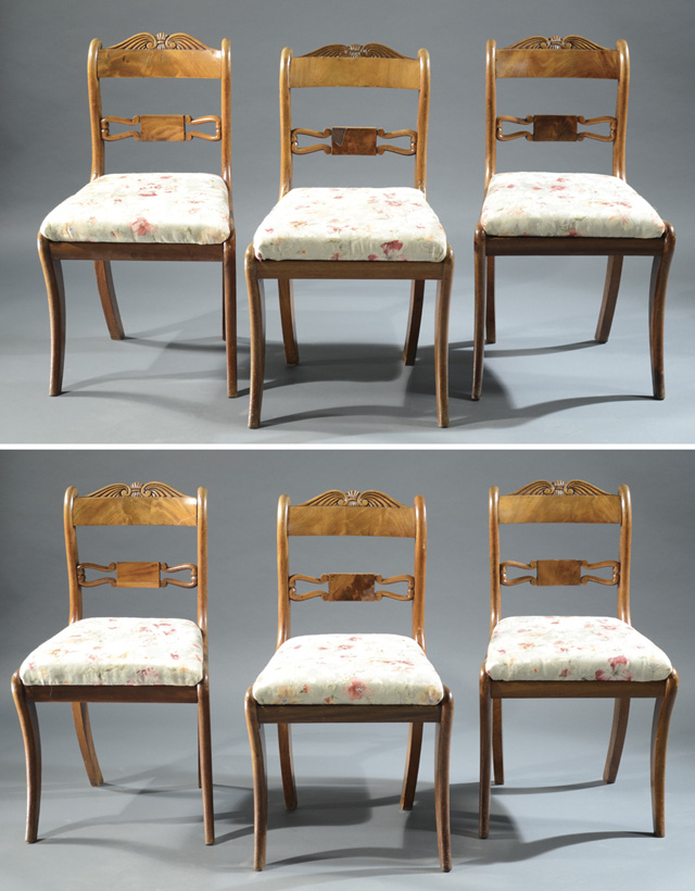 A SET OF SIX REGENCY MAHOGANY