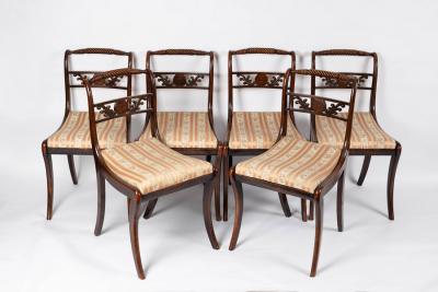 A set of six Regency rope back