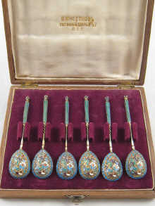 A set of six Russian silver