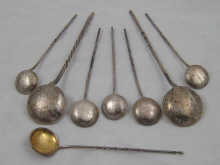 A set of six Russian silver