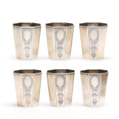 A SET OF SIX RUSSIAN SILVER VO