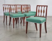 A SET OF SIX SHERATON STYLE MA