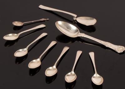 A set of six silver teaspoons,