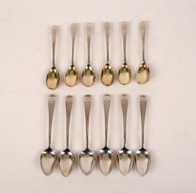 A set of six silver and silver gilt