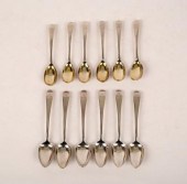 A set of six silver and silver