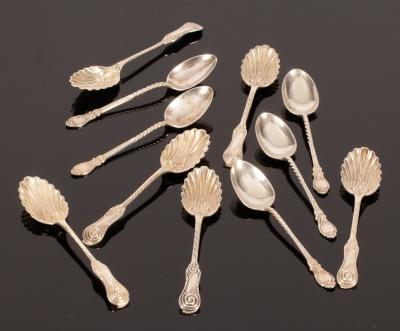 A set of six silver teaspoons,