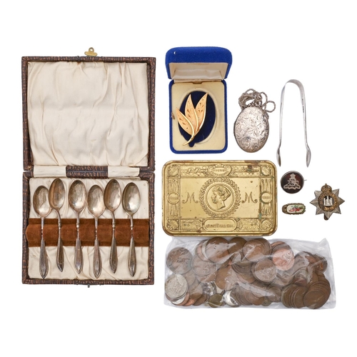 A set of six silver coffee