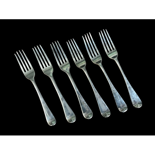 A set of Six Sterling silver