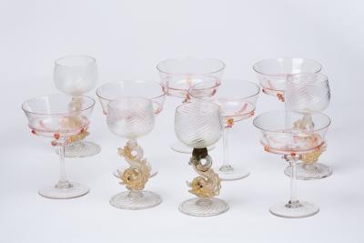 A set of six Venetian glass