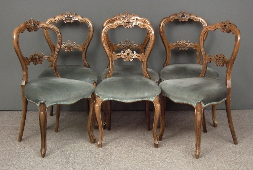 A set of six Victorian walnut