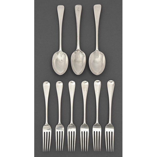 A set of six Victorian silver table