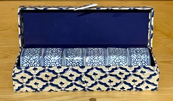 A set of six vintage Chinese blue
