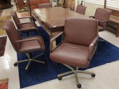 A SET OF SIX WILKHAHN LEATHER