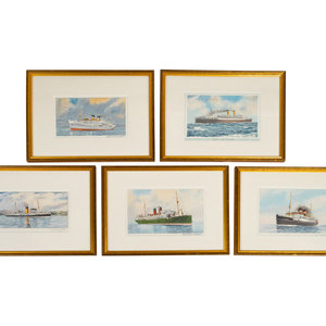 A Set of Ten American Watercolors