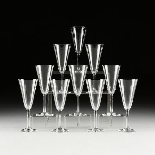A SET OF TEN BACCARAT CRYSTAL