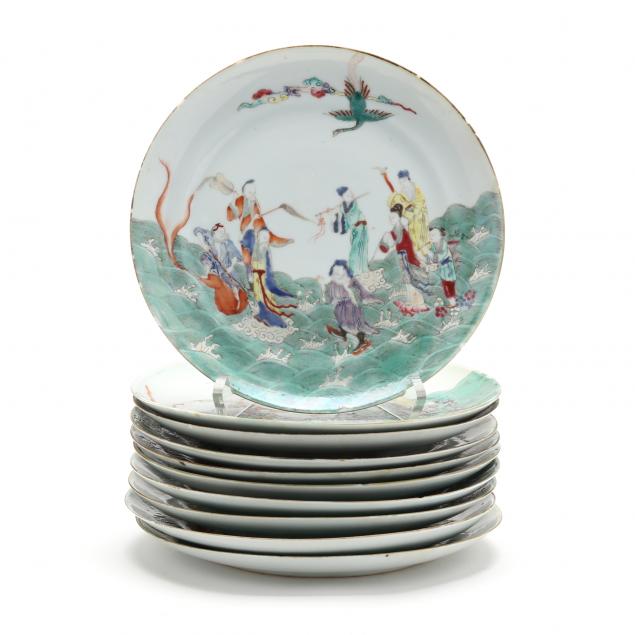 A SET OF TEN CHINESE EXPORT