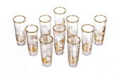A SET OF TEN CORDIAL GLASSES,