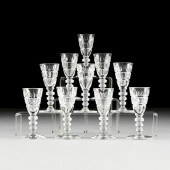 A SET OF TEN HAWKES CUT GLASS