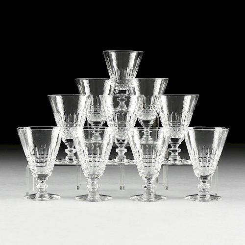 A SET OF TEN HAWKES STYLE CUT GLASS