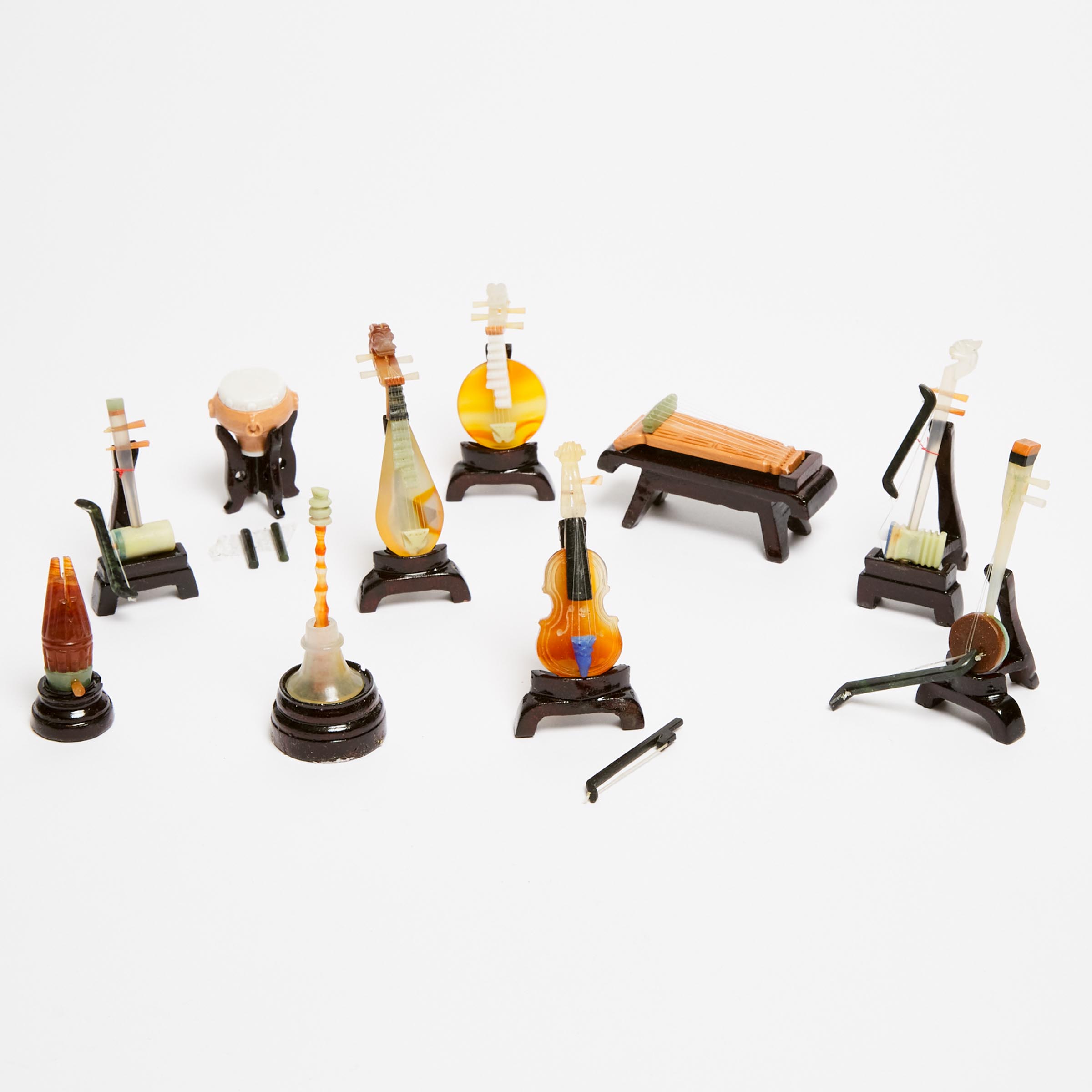 A Set of Ten Miniature Hardstone