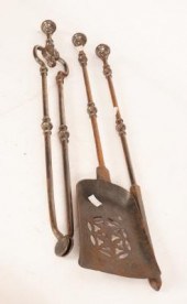 A set of three burnished steel
