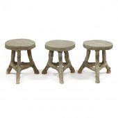 A SET OF THREE CAST STONE FAUX