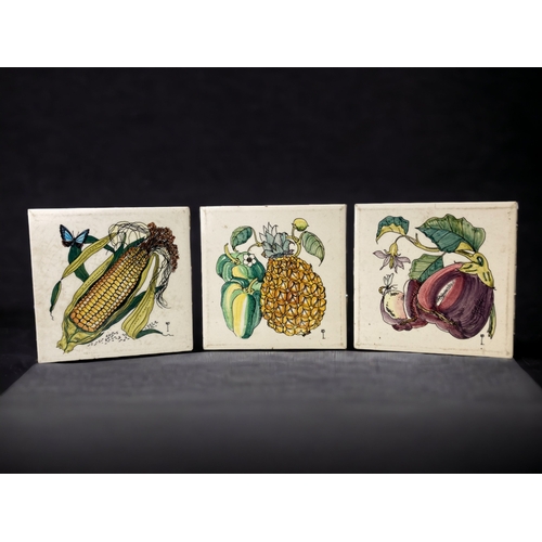 A SET OF THREE HANDPAINTED