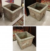 A SET OF THREE SQUARE CONCRETE