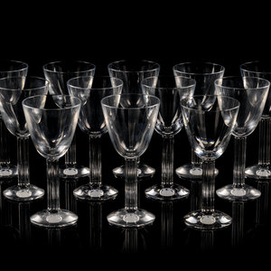 A Set of Twelve Baccarat Lyra Water