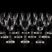 A Set of Twelve Baccarat Lyra