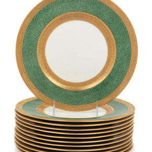 A Set of Twelve Cauldon Porcelain