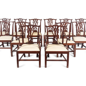 A Set of Twelve Chippendale Style