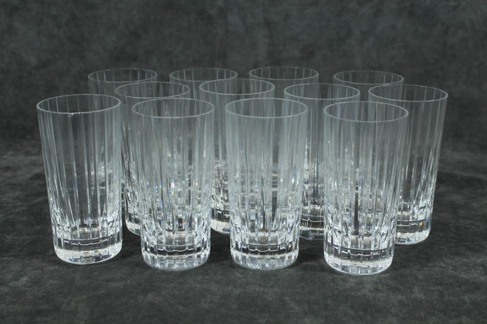 A SET OF TWELVE CRYSTAL HIGHBALL