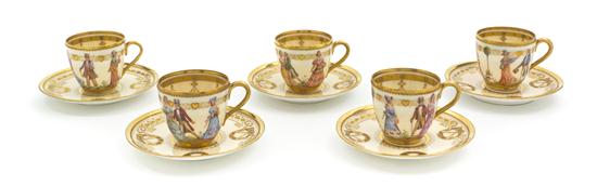 A Set of Twelve Dresden Porcelain