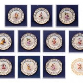 A Set of Twelve Dresden Porcel