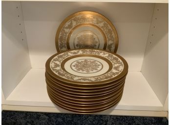 A set of twelve French, gold gilt