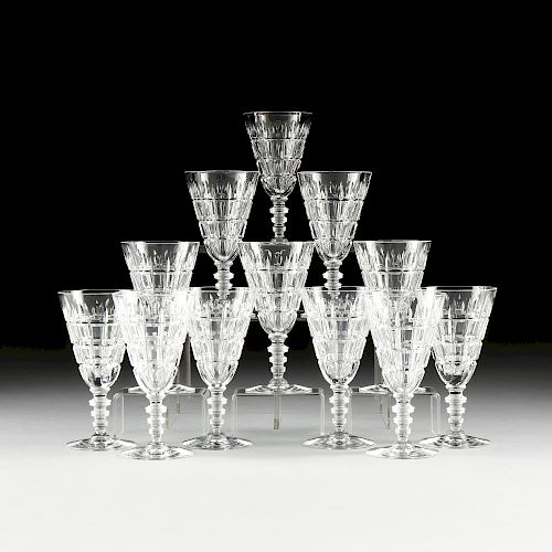 A SET OF TWELVE HAWKES CUT GLASS