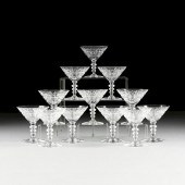 A SET OF TWELVE HAWKES CUT GLA