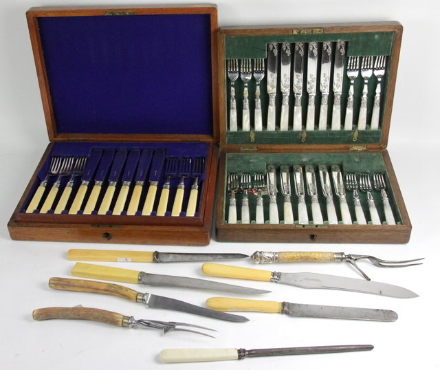 A set of twelve ivory handled