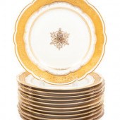 A Set of Twelve Limoges Gilt D