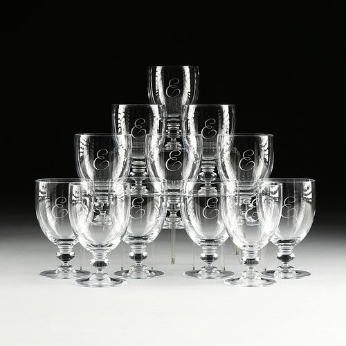 A SET OF TWELVE LOBMEYR MONOGRAM